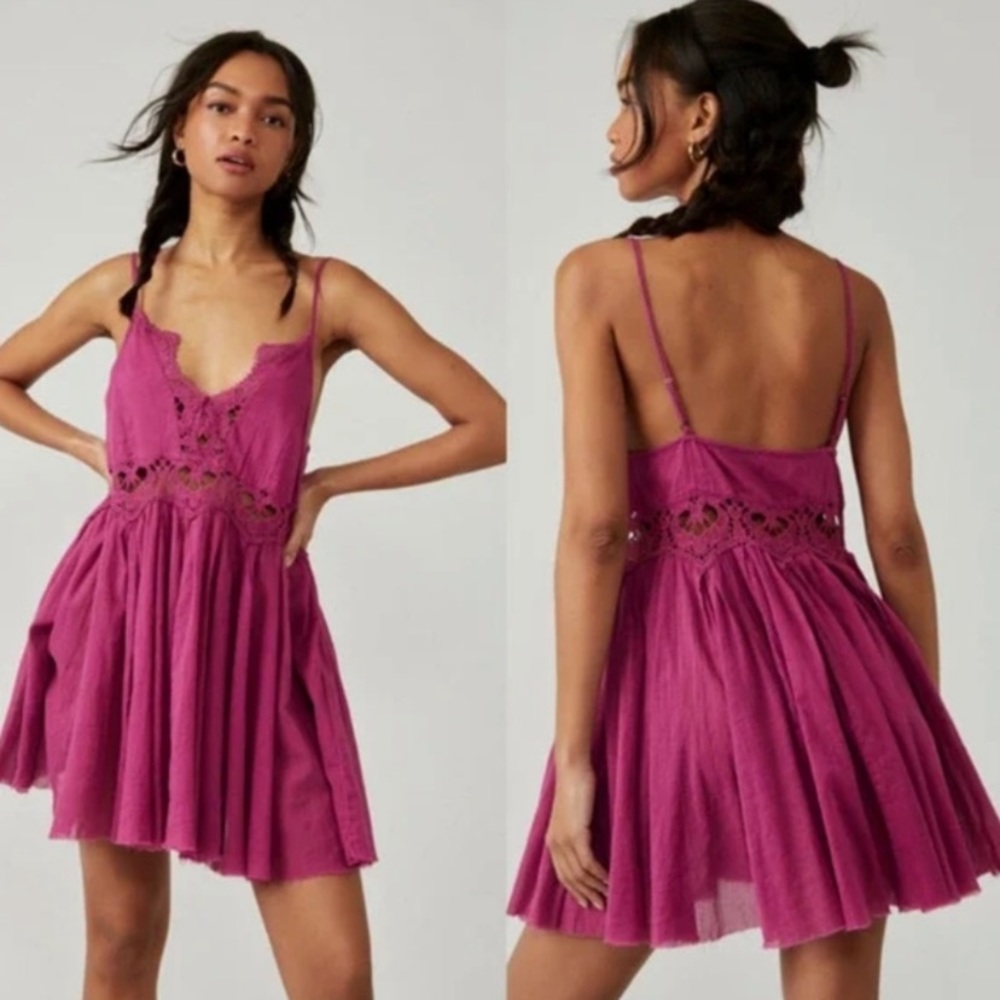 Intimately FP Free People Ilektra  Slip Dress Dahlia Mauve Mulberry Size Small
